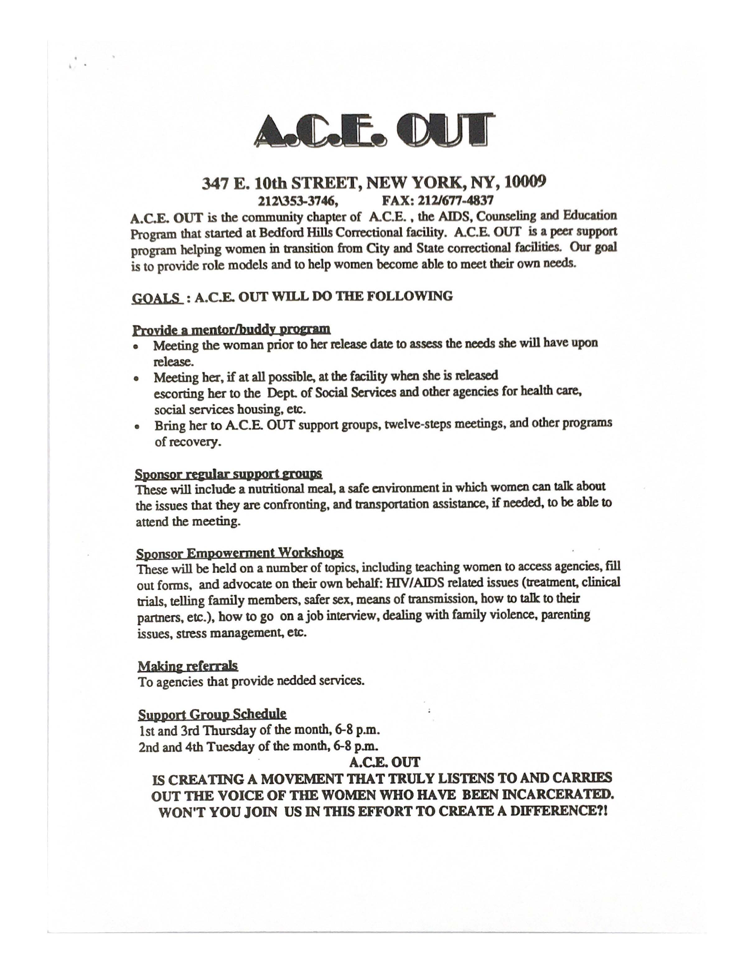 ACE Out Flyer