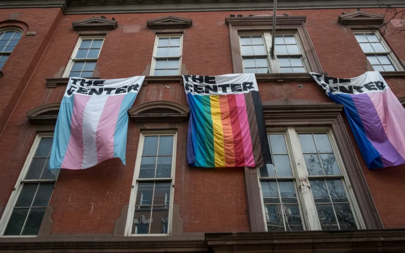 Flags in front of the buliding