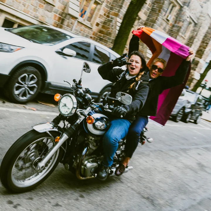 Bikers at Lesbian Visibility Week event at The Center