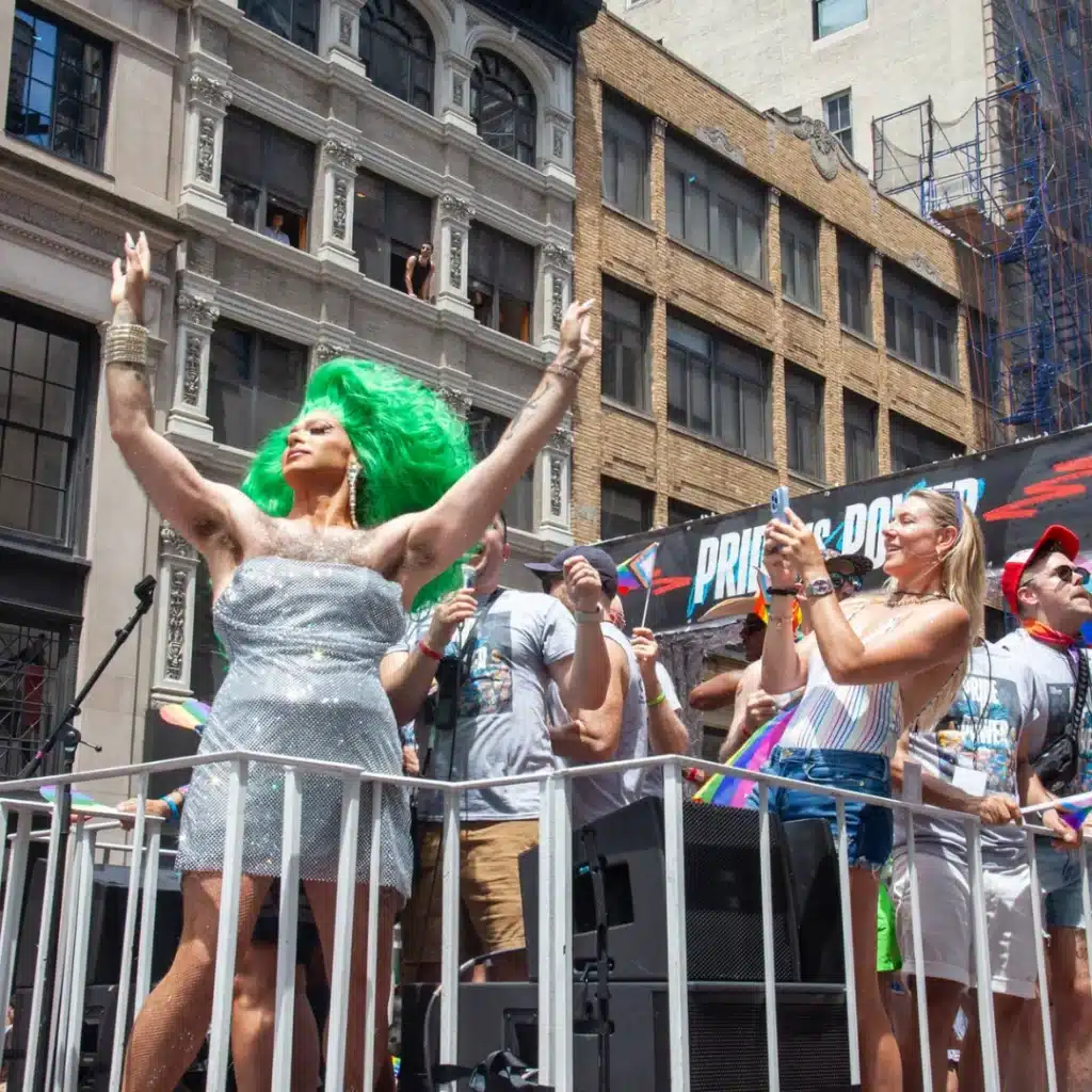Drag Queen on The Center's Pride Float