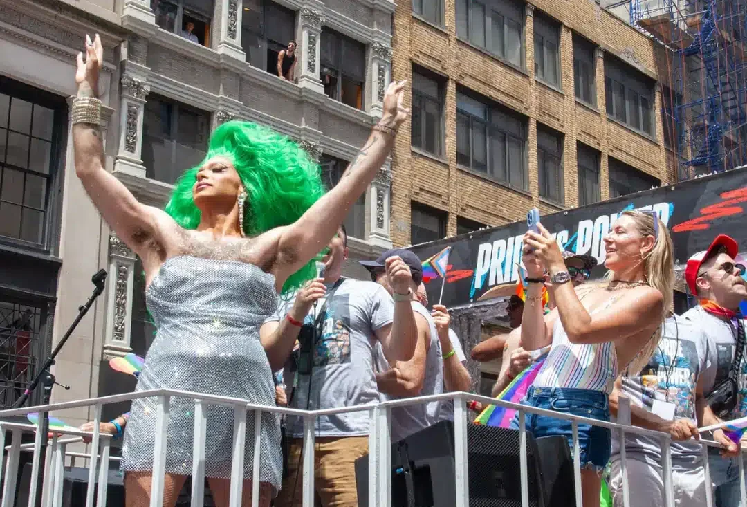 Drag Queen on The Center's Pride Float