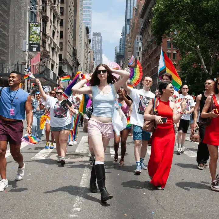 Marching at NYC Pride